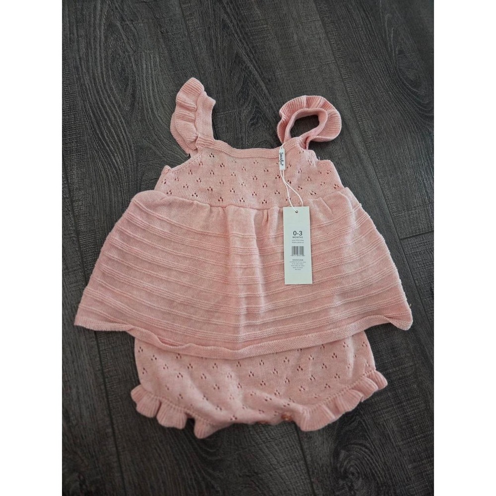 Stitch and bean baby‎ girl romper 0-3 mos